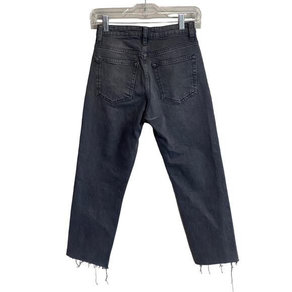 Topshop Straight Washed Black Ankle Jeans 25 - Picture 6 of 10